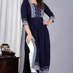 shreebalaji Women Self Design Viscose Rayon Straight Kurta-picture-13
