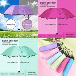 shiv shakti trading house 3 folding magic umbrella Secret Blossoms (Assorted) Umbrella image 3
