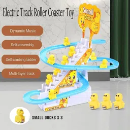 barepepe Happy Duck Track Set Toy For Kids, 3 Small Duck Sliding Toy, Duck Toy For Kids image 2