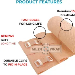 mediwrap Cotton Crepe Bandage B.P. (15 cm x 4 m) Pack of 2 Crepe Bandage image 2