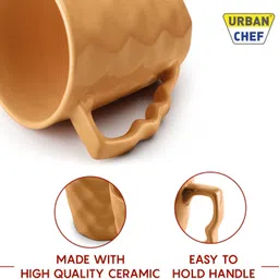 urban chef PRISM Ceramic Handcrafted Shine Matte- Microwave Safe Coffee / Milk with Handle Ideal Best For Self Use Or Gift for Friends, Anniversary, Birthday Ceramic Coffee Mug image 4