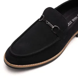Nine Steps Men's Suede Loafers with Metal Buckle Premium Casual Shoes for Men Loafers For Men image 3