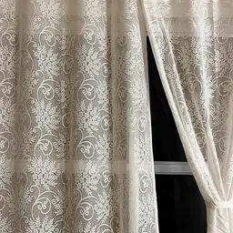 cosloft 213 cm (7 ft) Window Polyester Semi Transparent Curtain (Pack Of 2) image 3