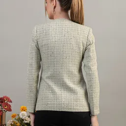 twenty me Women Checkered Single Breasted Casual Blazer image 2