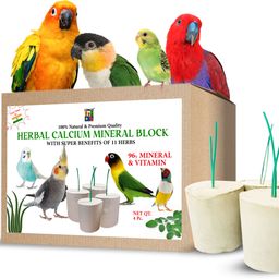 congo natural parrot treat Herbal Mineral Calcium Block 300gm with Super Benefits for Birds 0.3 kg Dry Adult Bird Food-picture-25