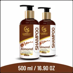 aalman alph Shampoo-Almond with Cold Pressed Almond Oil for Healthy Hair Growth (2 Bottle) image 1