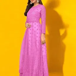 beautypiie Embroidered Net Semi Stitched Anarkali Gown image 3