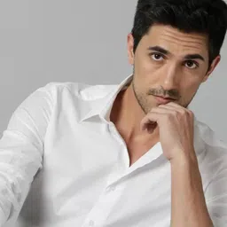 jiggster store Men Slim Fit Solid Spread Collar Formal Shirt image 4