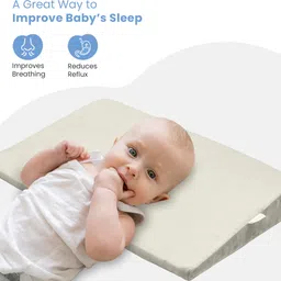 cherilo Full Size Elevated Wedge Pillow for Baby Crib & Mattress, Memory Foam Solid Baby Pillow Pack of 1 image 4