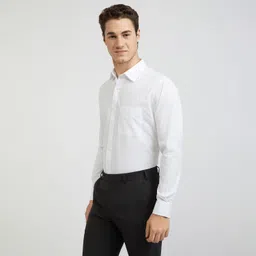 raymond Men Slim Fit Self Design Spread Collar Formal Shirt image 3