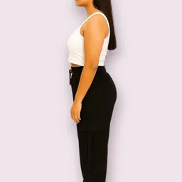 classy creations Women Comfort Fit Black Pure Cotton Trousers-picture-21