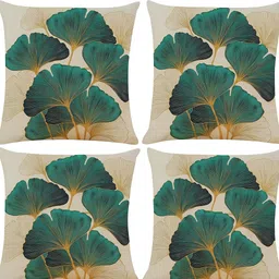 flipkart smartbuy Microfibre Cushion Pack of 4 Floral Royal Leaf-picture-37