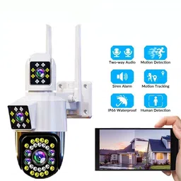 SIOVS CCTV WiFi 1080P HD 3 Lens Camera Bullet+360° PTZ Control 2way Audio Night Vision Security Camera-picture-16