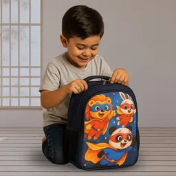 Superhero Cartoon Kids Backpack | Durable Fabric | Ideal for Boys Waterproof School Bag-image-3