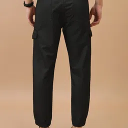 highlander Men Regular Fit Black Cotton Blend Trousers image 2