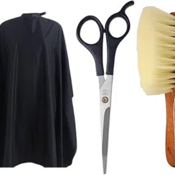 Doberyl Hair Cutting Scissor & Hair cut Capes/Aprons Salon & Parlor Duster Brush Wooden Personal Care Appliance Combo-picture-10