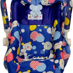 baby tone B.T10 in 1 Carry Plastic Cot/Bouncer with Mosquito Net and Storage Box - Floral Blue Print Rocker and Bouncer (Blue) Rocker and Bouncer image 2