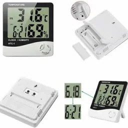 sellrider TETRAMETER CLOCK Digital Hygrometer Humidity Meter with ALARM AND SENSOR ROOM TEMPRATURE Thermometer All-in-One Digital Moisture Measurer image 2