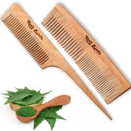 keshbindu Neem Wood Combs 100% Handmade, Anti- Dandruff C3 & C4 Comb image 1