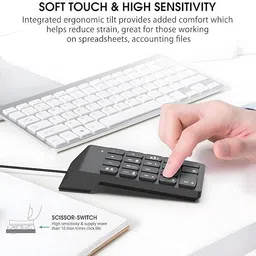 OG X NEXA WITH DEVICE USB 2.0 Wired Numeric Keypad Slim Mini Number Pad Digital Keyboard 18 Keys Wired Number Pad image 4