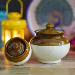 the himalaya craft Ceramic Pickle Jar - 500 ml, 150 ml image 2