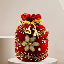 Women Red, Gold Potli-image-16
