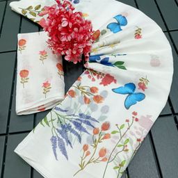 houseofcommon Printed Kanjivaram Cotton Linen, Linen Saree-picture-32