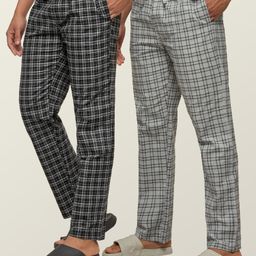 xyxx Pack of 2 Checkmate Intellieaze Combed Cotton Checks Men Pyjama-picture-39