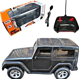 Remote Control Thar Car|with Led Lights and Song Toy Car USB Rechargable(Black)-image-3
