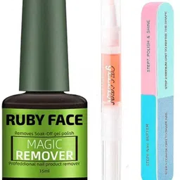 ruby face Gel Nail Polish Remover, Cuticle Oil with 6 Step Buffer 3 pcs set-picture-27