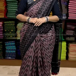 kshetrapal sarees Geometric Print, Printed Bollywood Cotton Linen Saree-picture-12