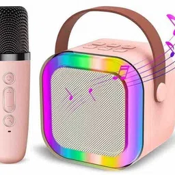 3 jokers Mini Karaoke Machine with Wireless Microphone, Kids/Adults (Random Colour)-picture-28