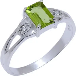 anika jewellers Green Peridot Topaz Natural Gemstone 925 Sterling Silver Ring For Her Cr-15-2 Sterling Silver Ring image 1