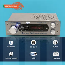 ain Model no 101 AC/DC FM Radio Multimedia Speaker with Bluetooth, USB, SD Card, Aux FM Radio (Silver) FM Radio image 2
