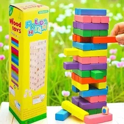 akshar toyz rainbow toys Colorful Wooden Stacking Games Building Blocks For Kids Plywood Wood Block image 4