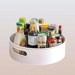 vyaytxe Plastic complete rotation Spinning Rack Plate – Living Space & Kitchen Space Storage Basket-picture-34