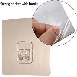 draval Magic Sticker Self Adhesive Sticker for Bathroom Self Corner Shelves Pack of 6 Hook 1 image 3