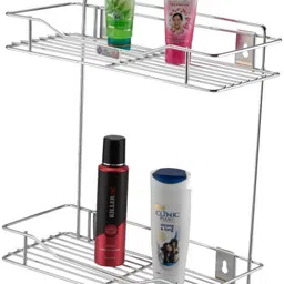 finearts Utensil Kitchen Rack Stainless Steel 2 Shelf Wall Mountable Kitchen Rack Size (5Lx12Wx15H) Inches Steel-picture-20