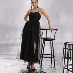 Women Bodycon Black Maxi/Full Length Dress-image-98