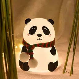 wbd Cute Panda Silicon Night Lamp USB Rechargeable 7 Color Changing For Kids Night Lamp image 4