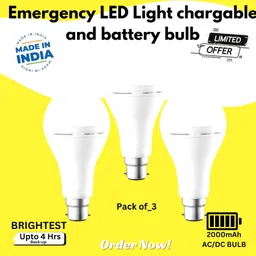 clairbell Rechargeable Emergency Bulb Inverter Bulb, 4Hr battery backup_Pack of 3 YR72 4 hrs Bulb Emergency Light-picture-28