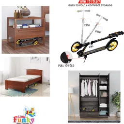 little funky Rider Pro Scooty with Side Stand, 3 Adjustable Height Kids Scooter image 3