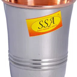 shivshakti arts Platinum Luxury Design Steel Copper Jug Glass Set - 5 Pieces Drinkware Set - ( Capacity -1.5 Liter ) Jug Glass Set image 4