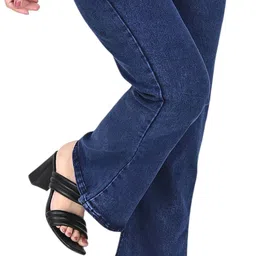 jovs hil Women Flared Mid Rise Dark Blue Jeans image 3