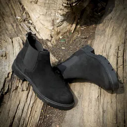 Dressberry Black Women Faux Leather Chelsea Casual Boots Boots For Women-picture-12