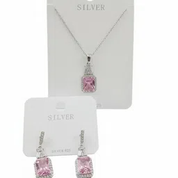 raningagems Chain Pendant Set Silver Cubic Zirconia Silver Pendant Set-picture-20