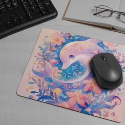ARTOLIC View watercolor dolphin Mouse Pad for Office & Gaming, Non-Slip Rubber Base Non Slip Base Mousepad image 3