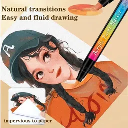 arrolliant Skin Tone Acrylic Paint Markers brush tip image 4