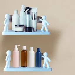 stylieday Wall Mounted Bathroom & Kitchen Organizer | Self Adhesive No-Drill Plastic Rack Bathtub Caddy image 2