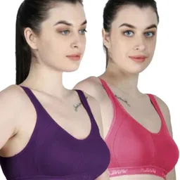 vanila Pack of 2 Women Sports Non Padded Bra-picture-22